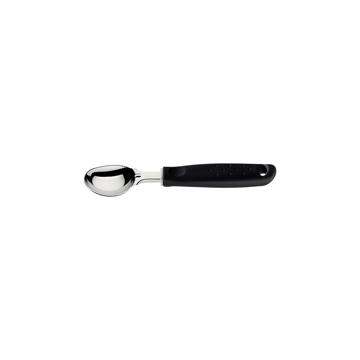 Tramontina Utilitá Ice Cream Scoop with Stainless-Steel Bowl and Black Polypropylene Handles