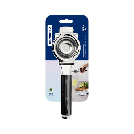 Tramontina Utilità Stainless-Steel Lemon Squeezer with Black Polypropylene Handle
