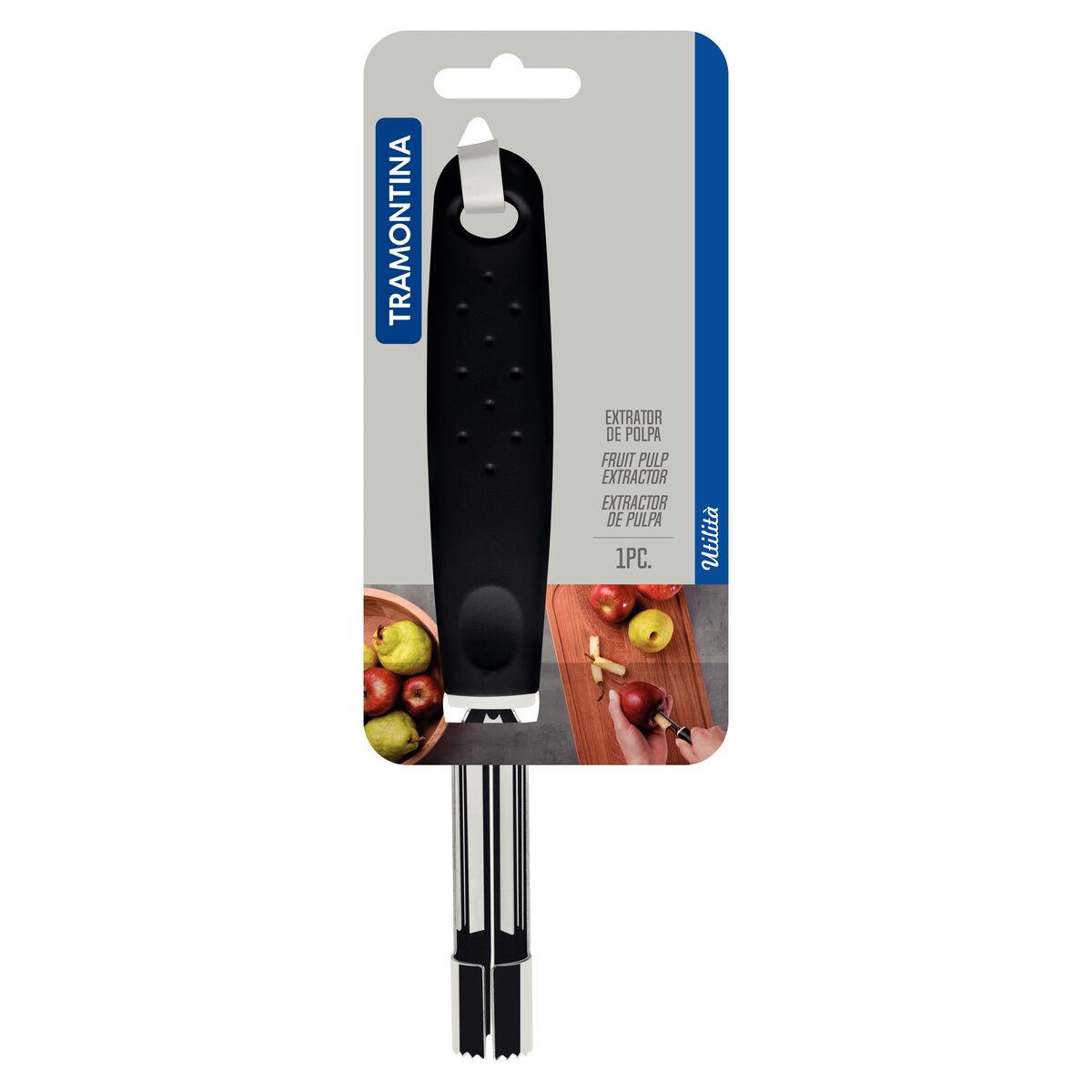 Tramontina Utilitá Stainless-Steel Corer with Black Polypropylene Handle