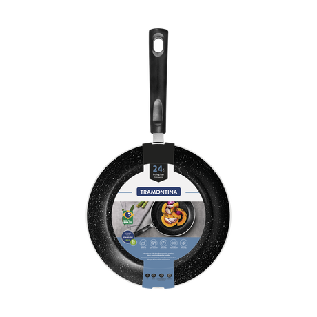 Tramontina Aluminum Frying Pan with Interior and Exterior Starflon Max Nonstick Coating and Bakelite Handle 24 cm 1.2 L Blue