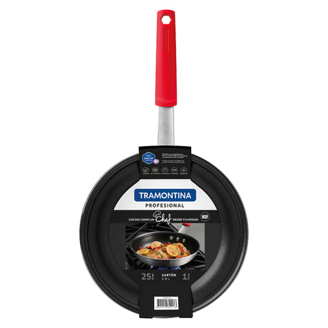 Tramontina Aluminum Frying Pan with Starflon Premium Internal Coating and Brushed Exterior, 25 cm, 1.9 L