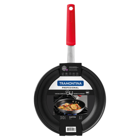 Tramontina Aluminum Frying Pan with Starflon Premium Internal Coating and Brushed Exterior, 30 cm, 3 L