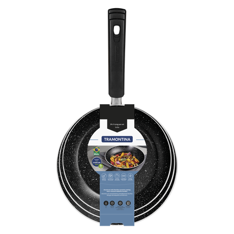Tramontina Turim 3-Piece Aluminum Frying Pan Set with Interior and Exterior Starflon Max Nonstick Coating Blue