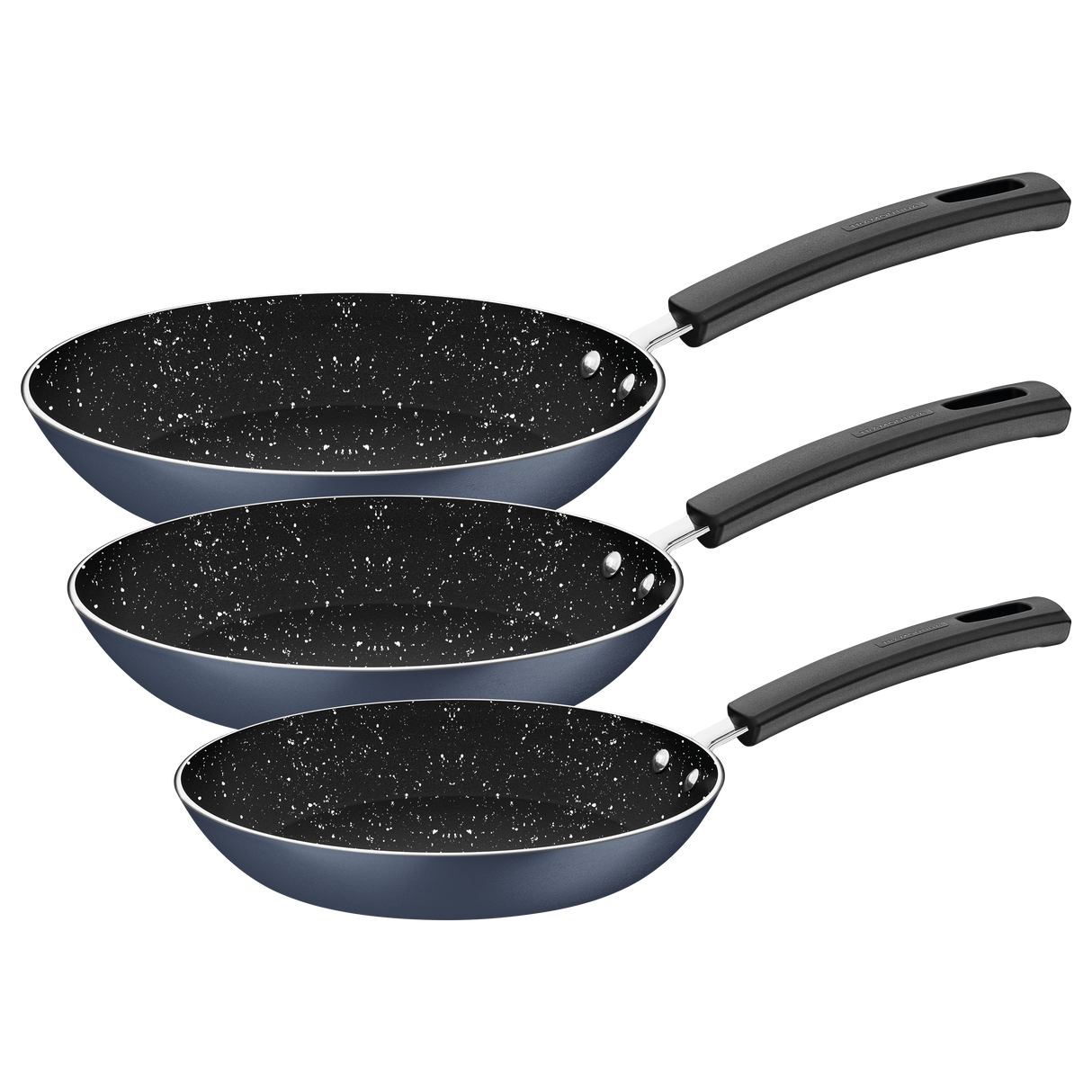 Tramontina Turim 3-Piece Aluminum Frying Pan Set with Interior and Exterior Starflon Max Nonstick Coating Blue