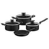 Tramontina Black Aluminum Cookware Set with Interior and Exterior Starflon Excellent Nonstick Coating 7 pieces