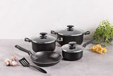 Tramontina Black Aluminum Cookware Set with Interior and Exterior Starflon Excellent Nonstick Coating 8 pieces