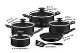 Tramontina 10-Piece Black Aluminum Cookware Set with Starflon Excellent Nonstick Coating