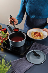 Tramontina Spezia Induction 4-piece Slate Blue Aluminum Cookware set With Interior and Exterior Starflon Excellent