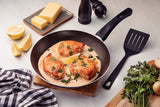 Tramontina Paris Aluminum Frying Pan with Interior and Exterior Starflon Max Lead Nonstick Coating with a Nylon Spatula