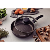 Tramontina Paris Aluminum Straight Frying Pan with Interior and Exterior Starflon Max Lead Nonstick Coating with a Glass Lid, 24 cm 2,0 L