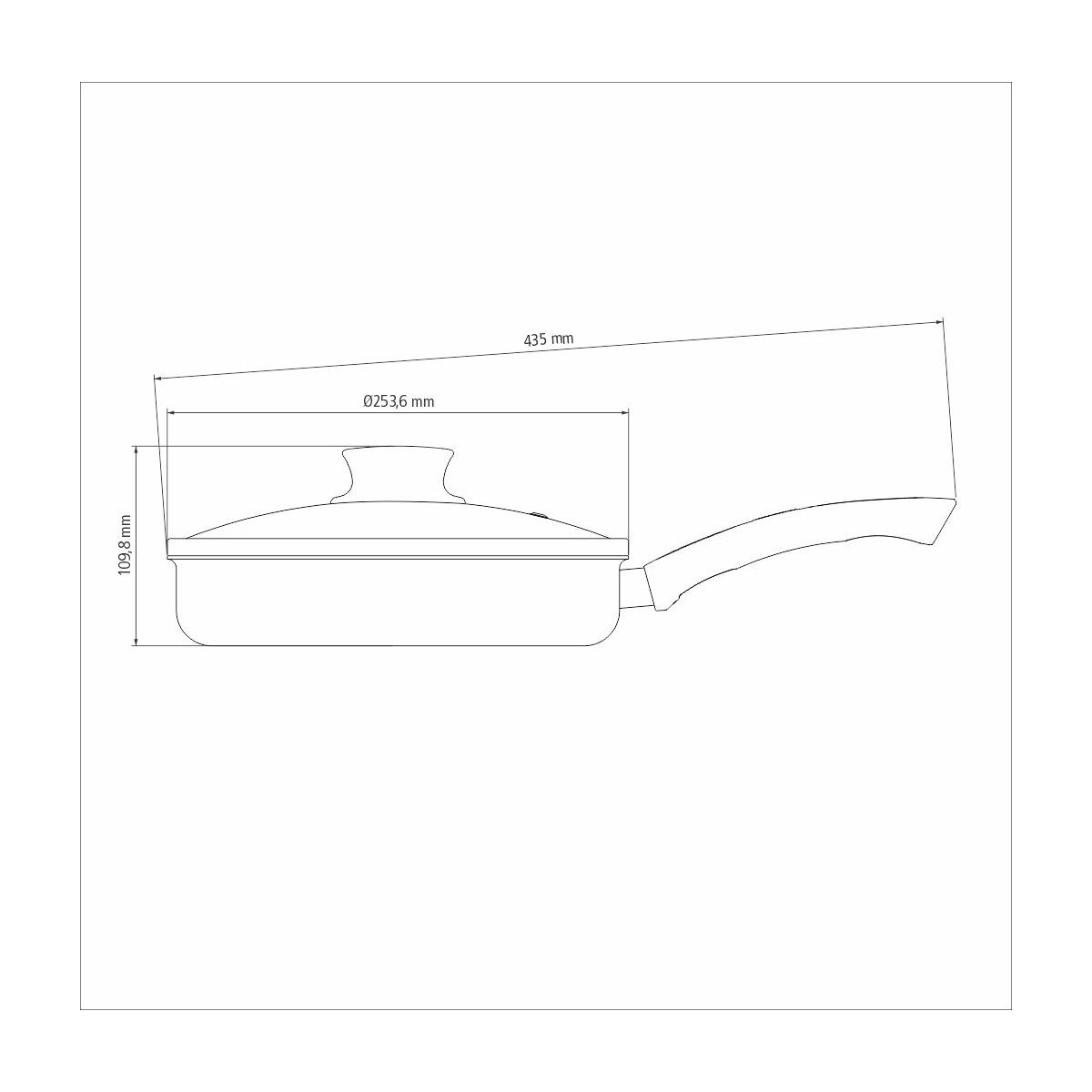 Tramontina Paris Aluminum Straight Frying Pan with Interior and Exterior Starflon Max Lead Nonstick Coating with a Glass Lid, 24 cm 2,0 L