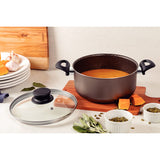 Tramontina Paris Aluminum Casserole with Interior and Exterior Starflon Max Lead Nonstick Coating with a Glass Lid, 28 cm 8 L