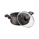 Tramontina Paris Aluminum Casserole with Interior and Exterior Starflon Max Lead Nonstick Coating with a Glass Lid, 20 cm 2,9 L