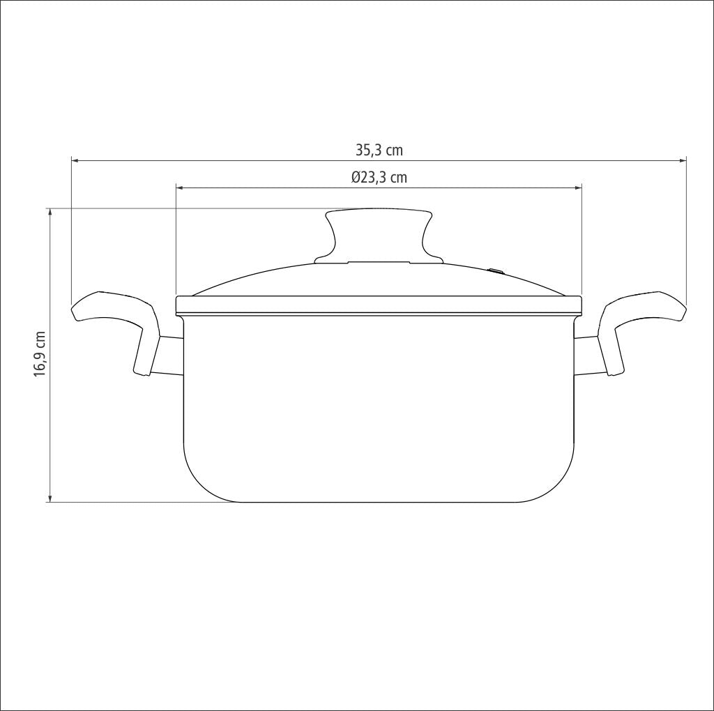 Tramontina Paris Aluminum Casserole with Interior and Exterior Starflon Max Lead Nonstick Coating with a Glass Lid, 22 cm 3,8 L