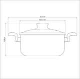 Tramontina Paris Aluminum Casserole with Interior and Exterior Starflon Max Lead Nonstick Coating with a Glass Lid, 22 cm 3,8 L