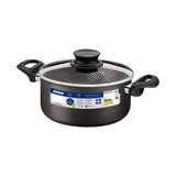 Tramontina Paris Aluminum Casserole with Interior and Exterior Starflon Max Lead Nonstick Coating with a Glass Lid, 22 cm 3,8 L