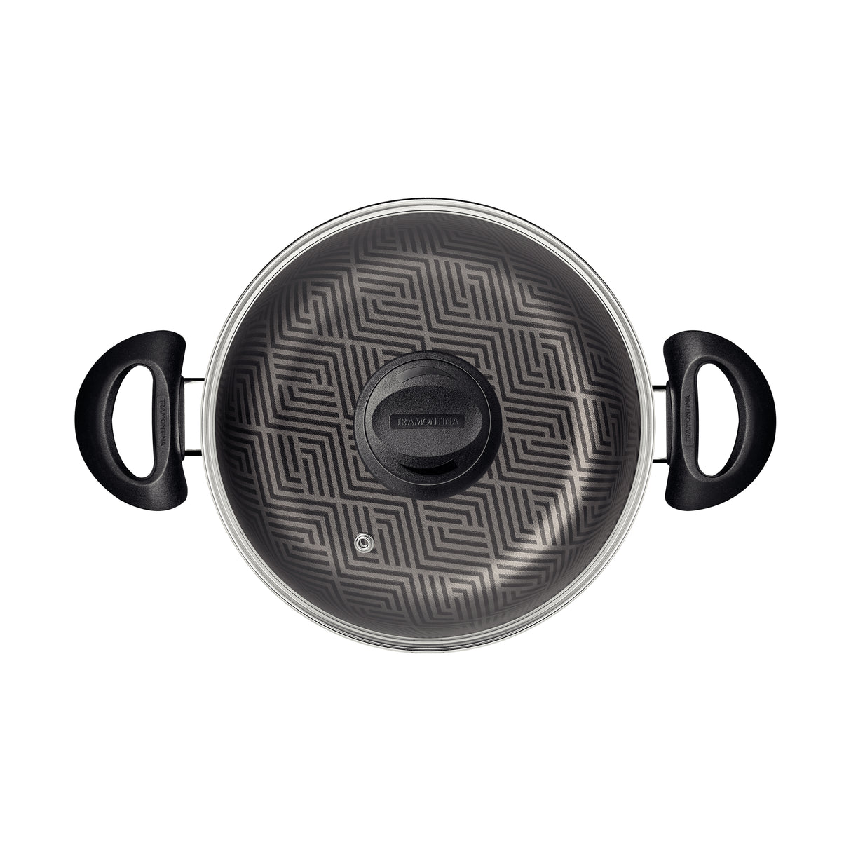Tramontina Paris Aluminum Casserole with Interior and Exterior Starflon Max Lead Nonstick Coating with a Glass Lid, 22 cm 3,8 L