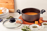 Tramontina Paris Aluminum Casserole with Interior and Exterior Starflon Max Lead Nonstick Coating with a Glass Lid, 22 cm 3,8 L