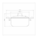 Tramontina Paris Aluminum Casserole with Interior and Exterior Starflon Max Lead Nonstick Coating with a Glass Lid, 24 cm 4,9 L