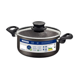 Tramontina Paris Aluminum Casserole with Interior and Exterior Starflon Max Lead Nonstick Coating with a Glass Lid, 24 cm 4,9 L