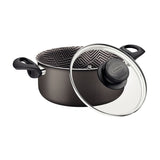 Tramontina Paris Aluminum Casserole with Interior and Exterior Starflon Max Lead Nonstick Coating with a Glass Lid, 24 cm 4,9 L