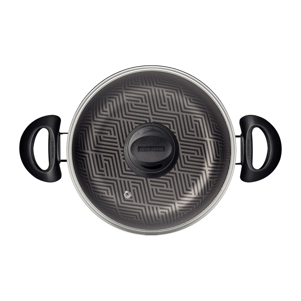 Tramontina Paris Aluminum Casserole with Interior and Exterior Starflon Max Lead Nonstick Coating with a Glass Lid, 24 cm 4,9 L