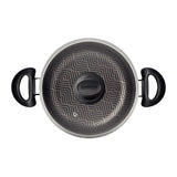 Tramontina Paris Aluminum Casserole with Interior and Exterior Starflon Max Lead Nonstick Coating with a Glass Lid, 24 cm 4,9 L