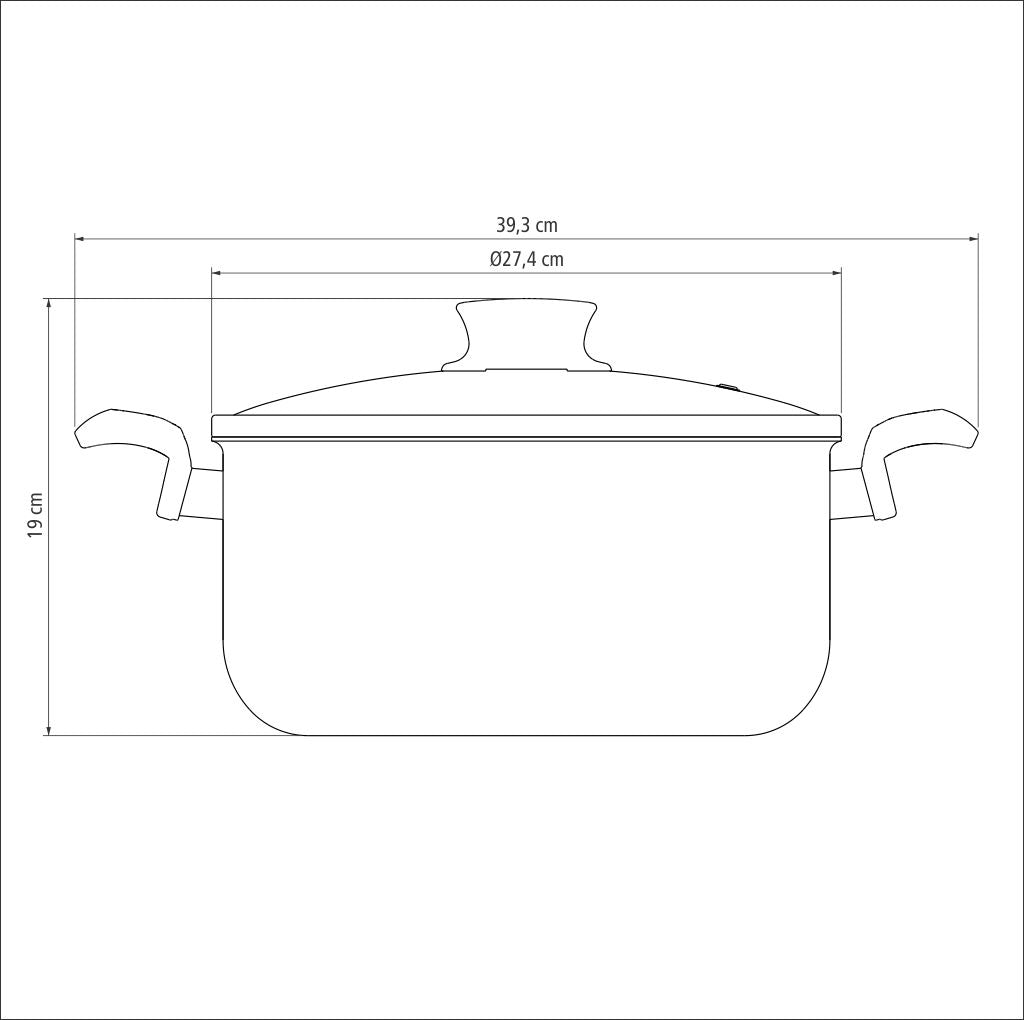 Tramontina Paris Aluminum Casserole with Interior and Exterior Starflon Max Lead Nonstick Coating with a Glass Lid, 26 cm 6,3 L