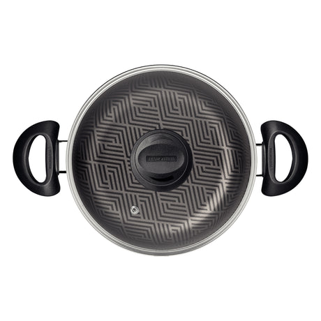 Tramontina Paris Aluminum Casserole with Interior and Exterior Starflon Max Lead Nonstick Coating with a Glass Lid, 26 cm 6,3 L