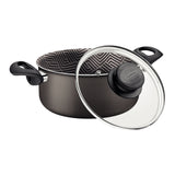 Tramontina Paris Aluminum Casserole with Interior and Exterior Starflon Max Lead Nonstick Coating with a Glass Lid, 26 cm 6,3 L