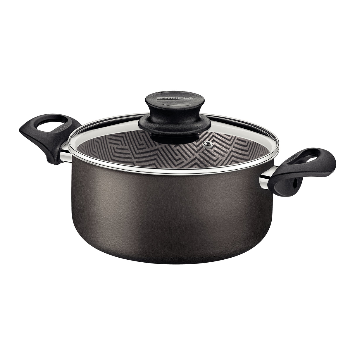Tramontina Paris Aluminum Casserole with Interior and Exterior Starflon Max Lead Nonstick Coating with a Glass Lid, 26 cm 6,3 L