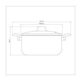 Tramontina Paris Aluminum Casserole with Interior and Exterior Starflon Max Lead Nonstick Coating with a Glass Lid, 28 cm 8 L