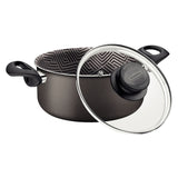 Tramontina Paris Aluminum Casserole with Interior and Exterior Starflon Max Lead Nonstick Coating with a Glass Lid, 28 cm 8 L