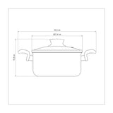 Tramontina Paris Aluminum Casserole with Interior and Exterior Starflon Max Lead Nonstick Coating with a Glass Lid, 20 cm 2,9 L