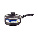 Tramontina Paris Aluminum Sauce Pan with Interior and Exterior Starflon Max Lead Nonstick Coating with a Glass Lid, 16 cm 1,5 L