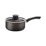 Tramontina Paris Aluminum Sauce Pan with Interior and Exterior Starflon Max Lead Nonstick Coating with a Glass Lid, 16 cm 1,5 L