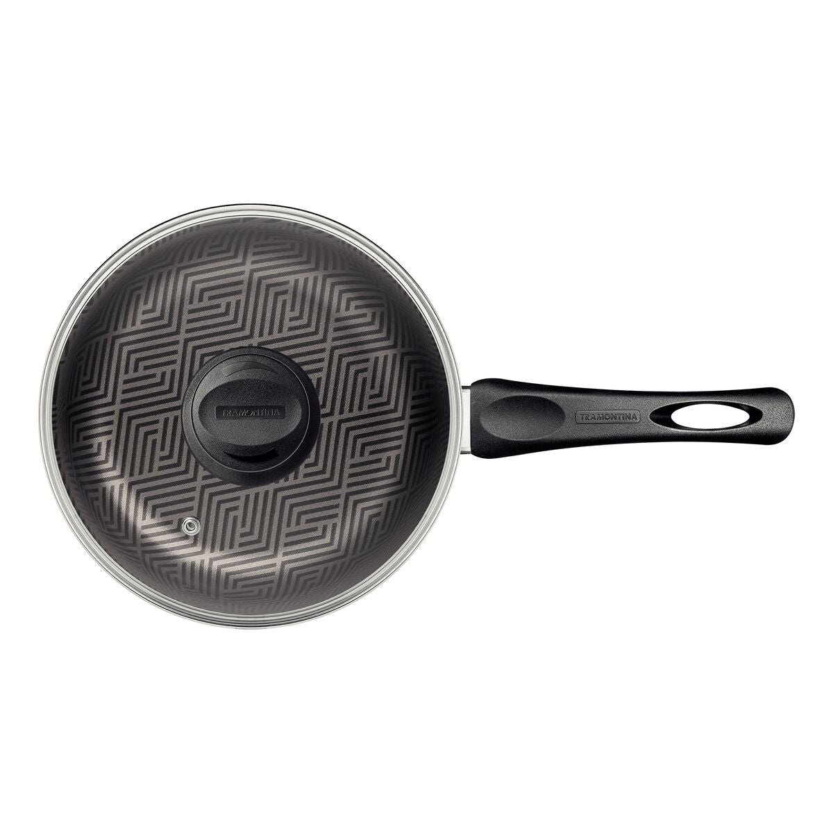 Tramontina Paris Aluminum Sauce Pan with Interior and Exterior Starflon Max Lead Nonstick Coating with a Glass Lid, 20 cm 2,9 L