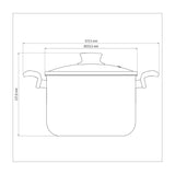 Tramontina Paris Aluminum Stock Pot with Interior and Exterior Starflon Max Lead Nonstick Coating with a Glass Lid, 24 cm 7,1 L