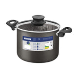 Tramontina Paris Aluminum Stock Pot with Interior and Exterior Starflon Max Lead Nonstick Coating with a Glass Lid, 24 cm 7,1 L