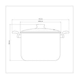 Tramontina Paris Aluminum Stock Pot with Interior and Exterior Starflon Max Lead Nonstick Coating with a Glass Lid, 28 cm 11,8 L