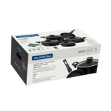 Tramontina Paris+ 9 Pieces Black Aluminum Cookware Set with Interior and Exterior Starflon Excellent PFOA Free Nonstick Coating