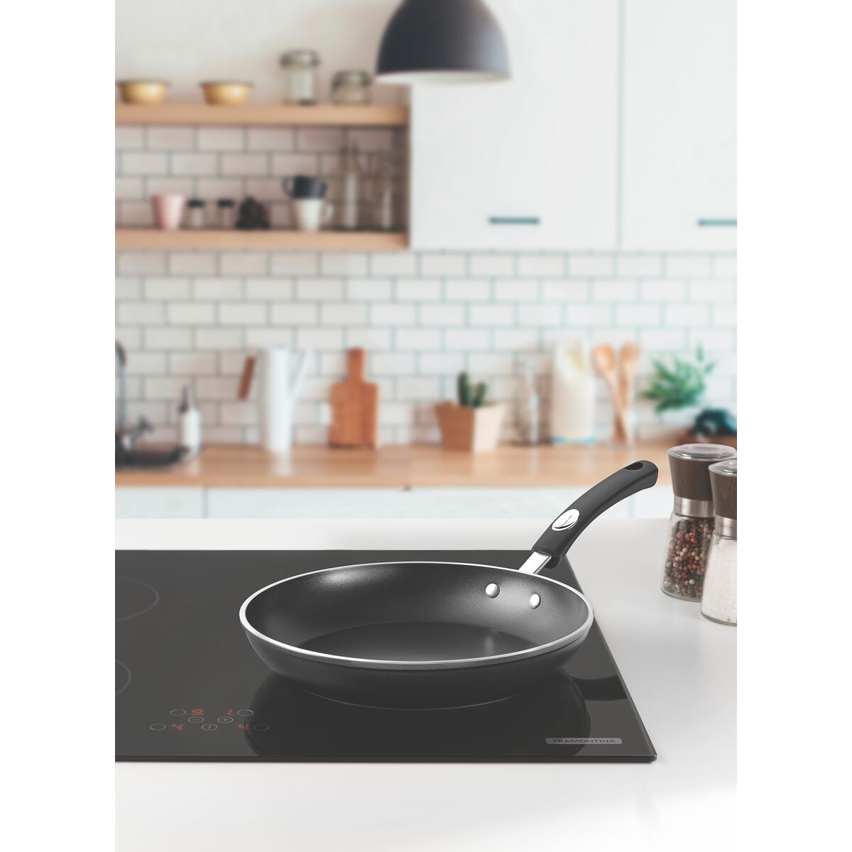Tramontina Mônaco Induction Aluminum Frying Pan with Black Interior and Exterior Starflon Premium Nonstick Coating, 20 cm, 1 L