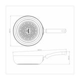Tramontina Mônaco Induction Aluminum Deep Frying Pan with Black Interior and Exterior Starflon Premium Nonstick Coating, 24 cm, 2.7 L