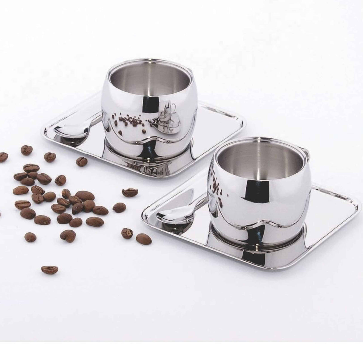 Tramontina 6-Pieces Shiny Stainless Steel Tea and Coffee Set