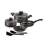 Tramontina Paris 8 Pieces Lead Colored Aluminum Cookware Set with Interior and Exterior Starflon Max PFOA Free Nonstick Coating