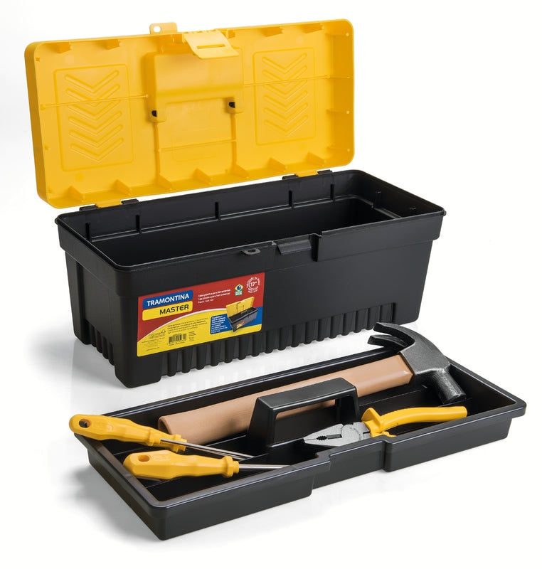 Tramontina Master 17" Plastic Tool Box with Plastic Tray Removable