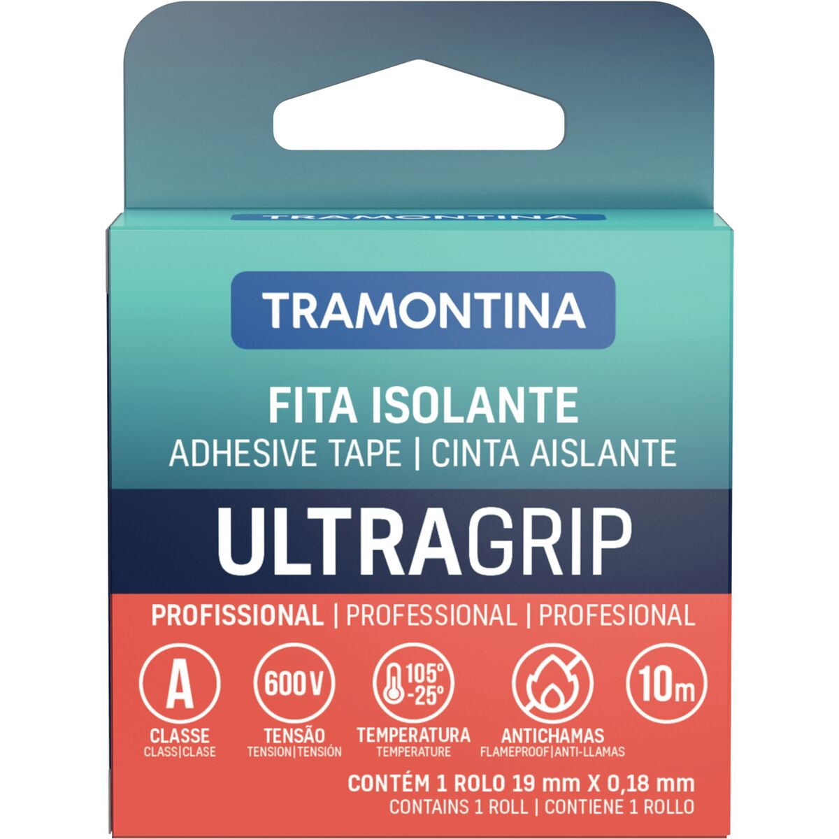 Tramontina 0.18x19mm 10m Black Flame Retardant Electrical Tape Class A