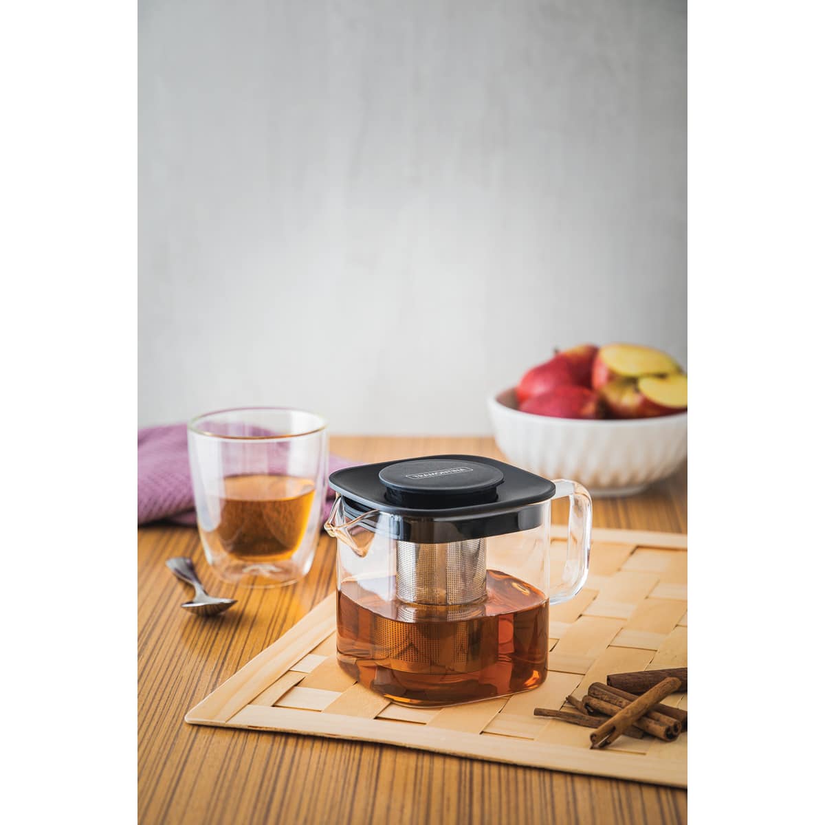 Service double-walled glass tea and coffee cups without handles, 2 pc set