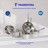 Tramontina Since 1911, 9-Piece Tempo Tri-Ply Base Stainless Steel Cookware Set with Glass Lids, Pots and Pans Kitchen Set, Induction-Ready, Oven-Safe, Dishwasher-Safe