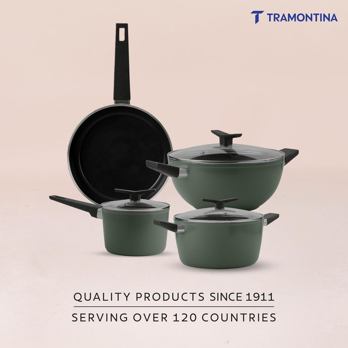 Tramontina Aura 7-Pieces Non-Stick Cookware Set – Sea Green
